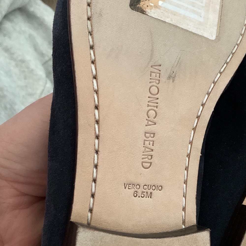 Veronica Beard Navy Suede Woven Loafers - Picture 8 of 9